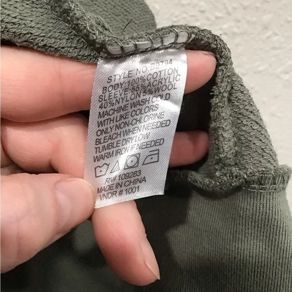 Vintage Havana Slouchy Oversized Cardigan Sweater Size S Green Ivory Knit Sleeve - Picture 4 of 6